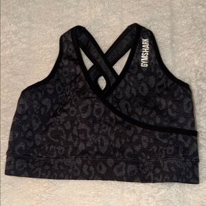 Gymshark Black Leopard Print Sports Bra
